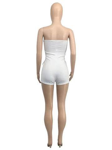 Women's Solid Color Tube-Top Sleeveless Slim-Fit Romper Frugal Finds Galore