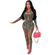 Women's Long Sleeve Dress with Mesh Floral Print Frugal Finds Galore