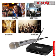 5Core Wireless Microphone Dual Function Wireless - Wired Microphone Microfono Inalambrico Frugal Finds Galore