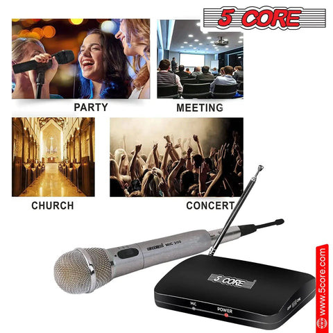 5Core Wireless Microphone Dual Function Wireless - Wired Microphone Microfono Inalambrico Frugal Finds Galore