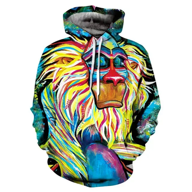 Rainbow Paint Splatter Tie-Dye 3D Hoodie