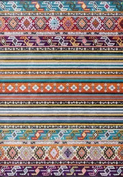 Bohemian Turkish Area Rug, Multicolor Floral Carpet Frugal Finds Galore