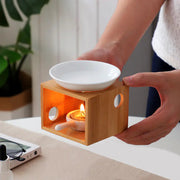 Bamboo Aroma Diffuser and Candle Holder for Home Frugal Finds Galore