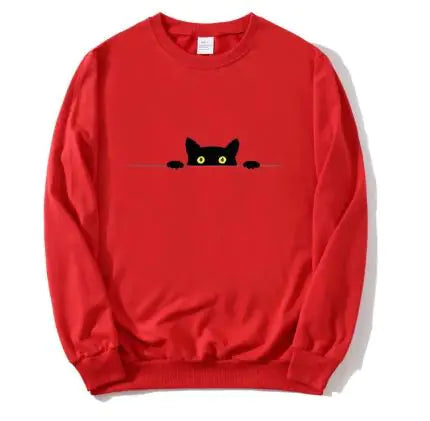 Cat Print Round Neck Sweater Frugal Finds Galore
