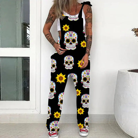 Skull Print Pocket Overalls Frugal Finds Galore