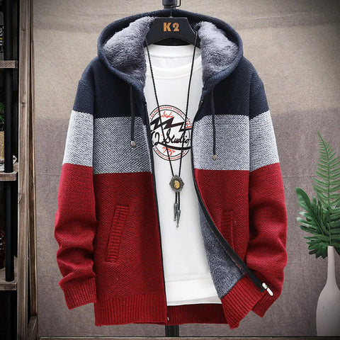 Casual Men's Hooded Fleece Warm Sweater Frugal Finds Galore