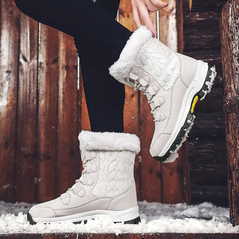 Women's Waterproof High-Top Thick Bottom Winter Boots Frugal Finds Galore