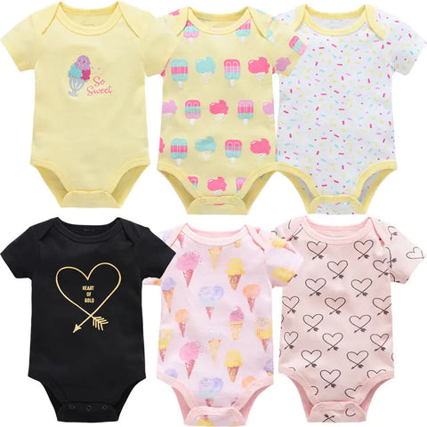Baby Onesie Set, 6 Pieces Short Sleeve Outfit Frugal Finds Galore