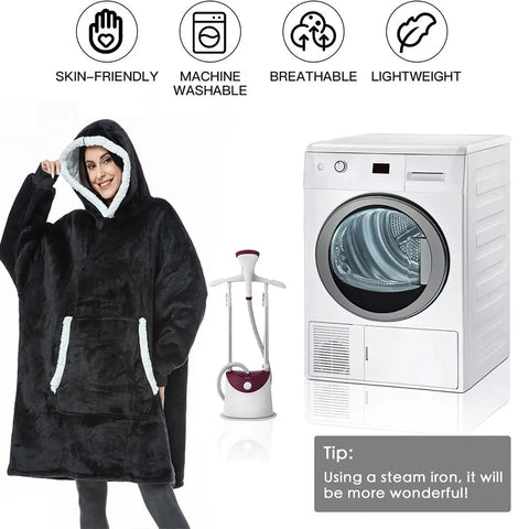 Oversized Hoodie Blanket With Sleeves Sweatshirt Frugal Finds Galore