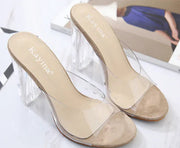 Jelly Crystal Leopard Open Toed High Heels Frugal Finds Galore