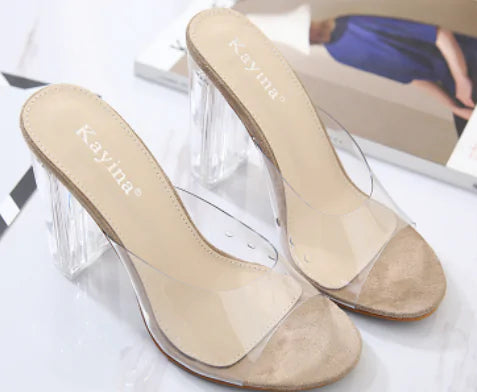 Jelly Crystal Leopard Open Toed High Heels Frugal Finds Galore
