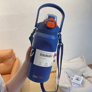 Large-Capacity Portable Thermos Cup with Straw Frugal Finds Galore