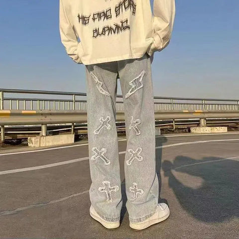 Streetwear Embroidery Baggy Jeans Frugal Finds Galore