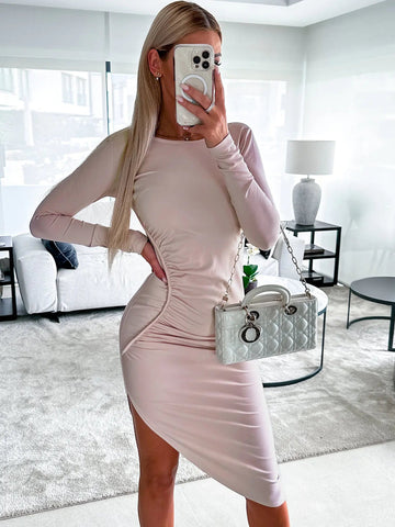 Solid Color Mid-Length Sheath Dress Frugal Finds Galore