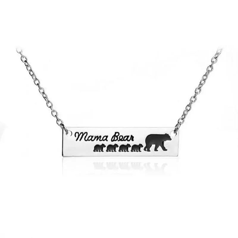 Mama Bear Silver Necklace