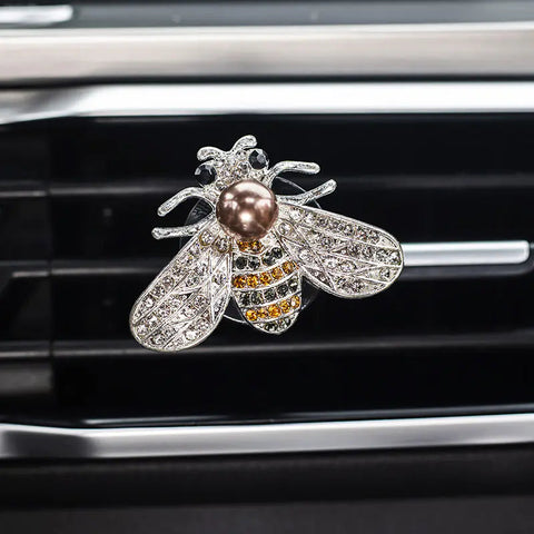 Cute Bee Car Air Freshener Clip with Pearl & Rhinestones Frugal Finds Galore