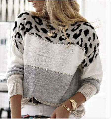 Women's Casual Leopard Print Sweater Frugal Finds Galore
