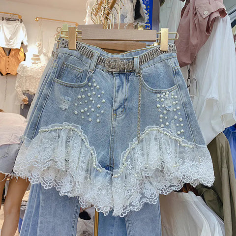 High-Waisted Diamond Korean Jeans Shorts Frugal Finds Galore