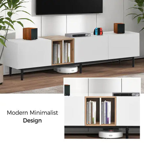 TV Stand Suitable For 80 Inch TV With 3 Doors Frugal Finds Galore