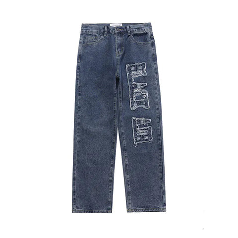 Burnt-out Technology Loose Straight-leg Jeans Frugal Finds Galore