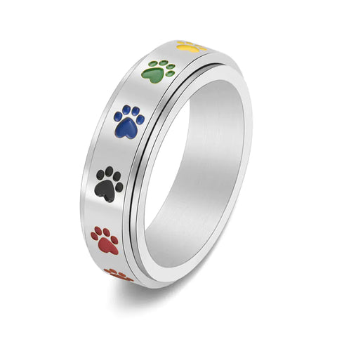 Rainbow Rotatable Stainless Steel Ring for Women Frugal Finds Galore
