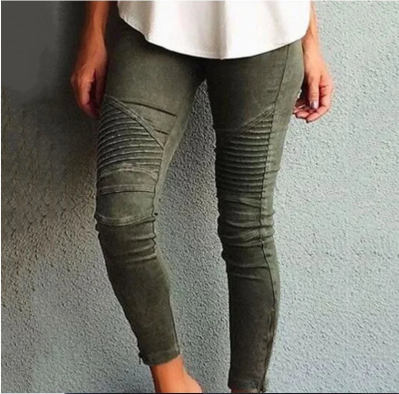 Jeggings plisados