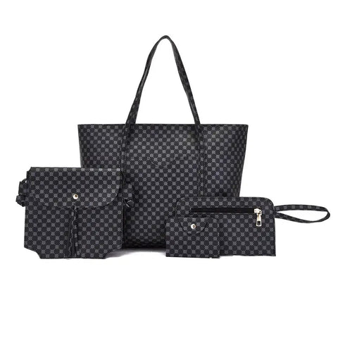 Stylish Geometric Tote Bag Set - Handbag, Clutch & Key Bag Frugal Finds Galore