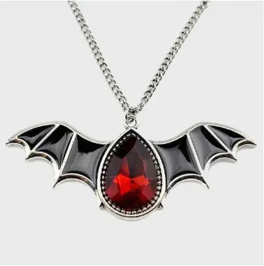 Vampire Bat Crystal Necklace