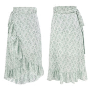 High Waist Black Floral Ruffle Chiffon A-Line Skirt Frugal Finds Galore