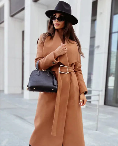 Women's V-Neck Tie Woolen Jacket Frugal Finds Galore