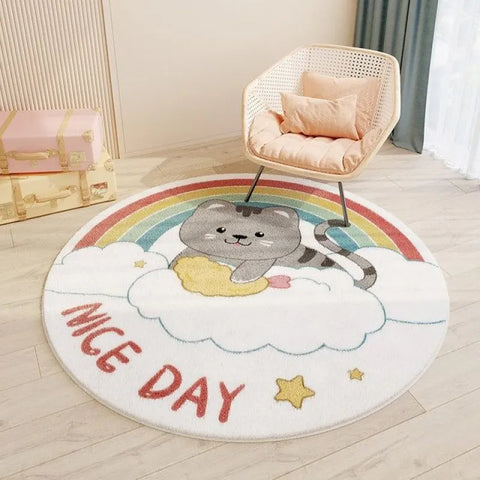 Round Polyester Rug Frugal Finds Galore