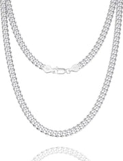 Sterling Silver 5mm Silver Cuban Link Chain Necklace Frugal Finds Galore