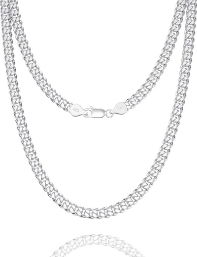 Sterling Silver 5mm Silver Cuban Link Chain Necklace Frugal Finds Galore