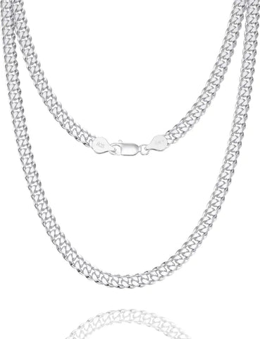 Sterling Silver 5mm Silver Cuban Link Chain Necklace Frugal Finds Galore