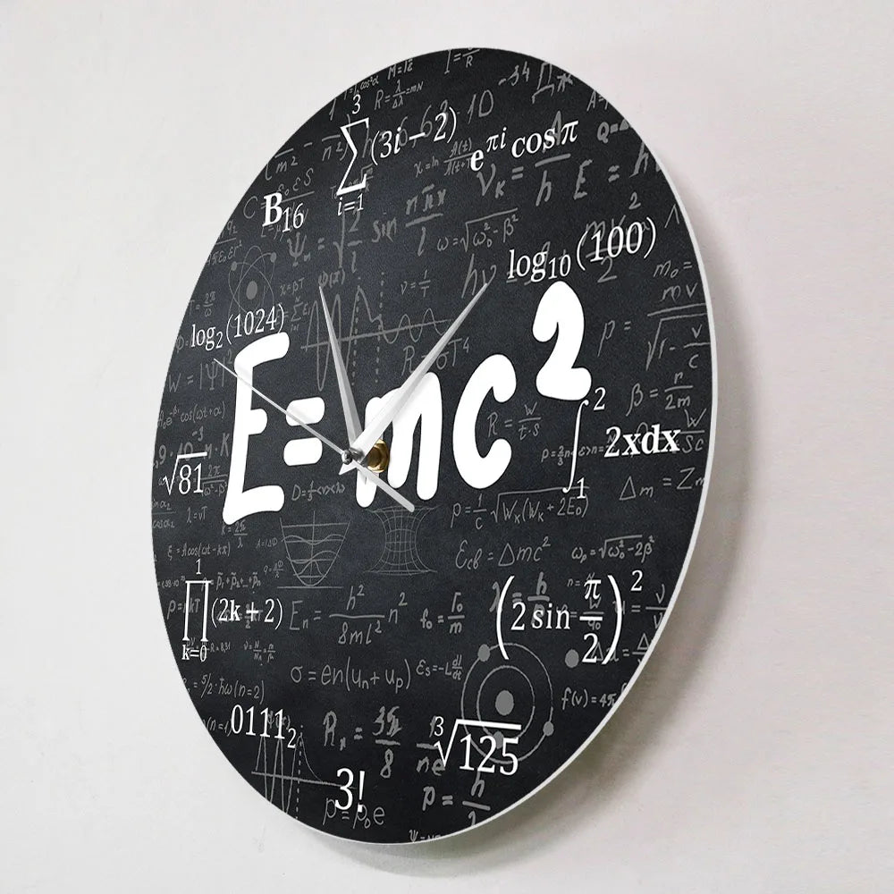 E=mc2 Math Formula Geek Wall Clock