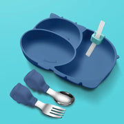 Silicone Baby Feeding Plate with Suction and Utensils Set Frugal Finds Galore