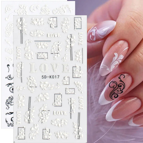 3D Hollow White Bridal Lace Butterfly Nail Stickers Frugal Finds Galore