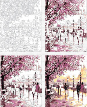 Digital Oil Painting - DIY Cherry Blossom Art Frugal Finds Galore