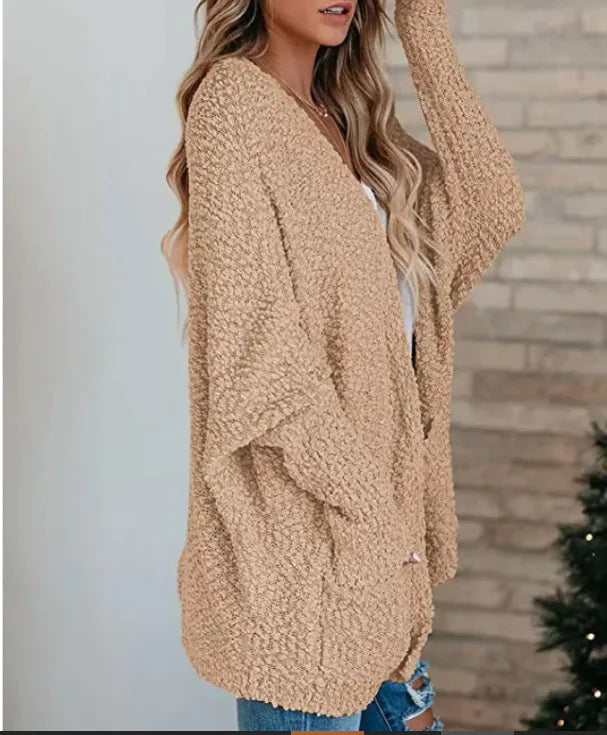 Knitted Pocketed Cardigan Sweater