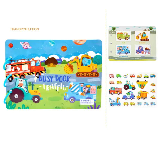 Interactive Quiet Book: Educational Sticker Puzzles