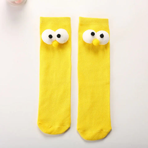 Knee-length Doll Socks with Big Eyes Design Frugal Finds Galore