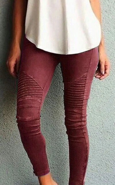 Jeggings plisados