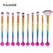 10-Piece Shell Makeup Brush Set - Beauty Tools Frugal Finds Galore