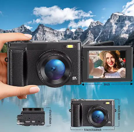 Compact Camera with Flip Screen