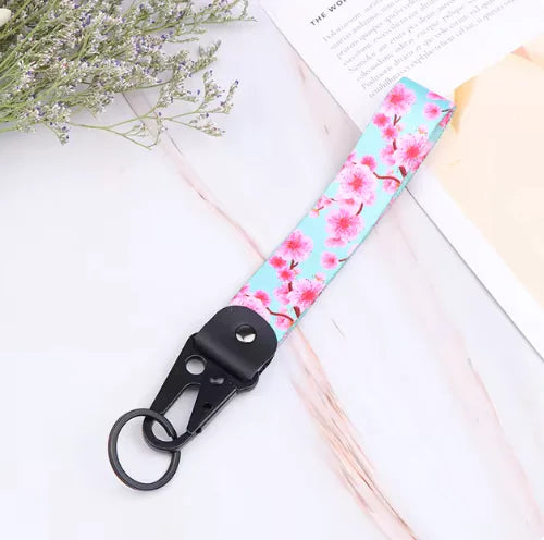 Cherry Blossom Car Keychain & Lanyard