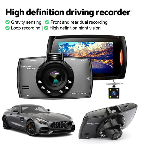 2.7'' Full HD 1080P Dash Cam Car DVR Front & Rear Camera Night Vision G-Sensor Frugal Finds Galore