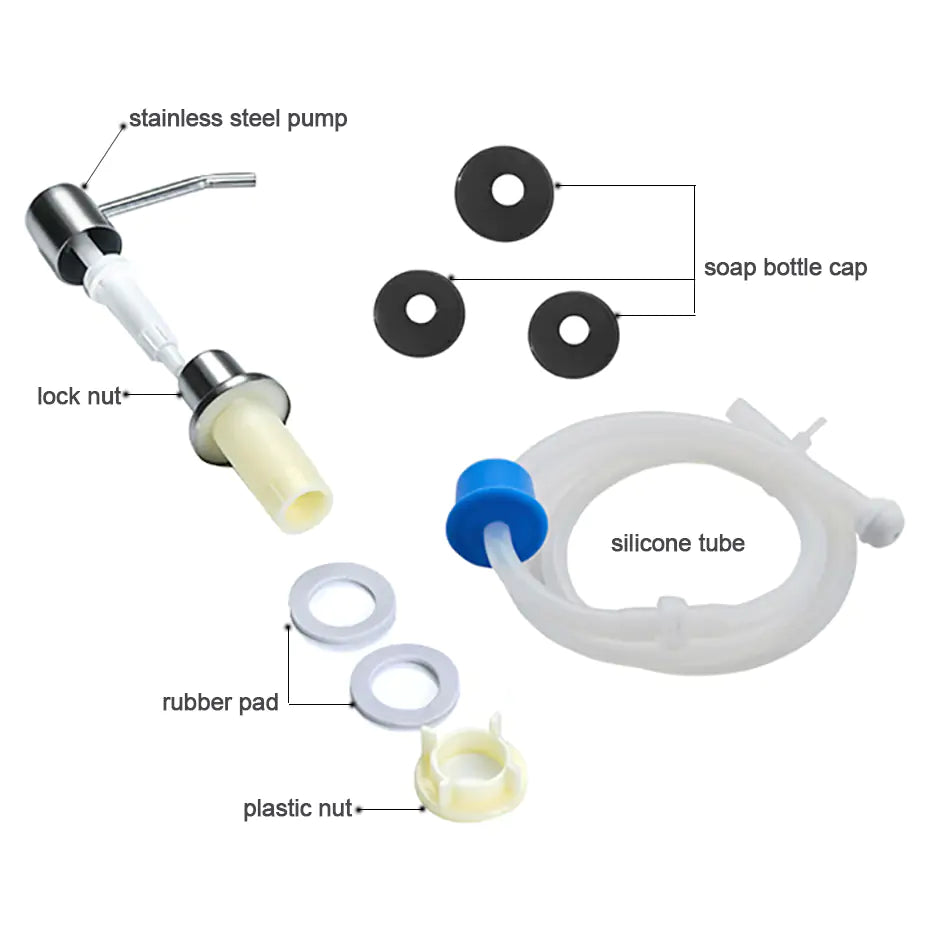 Dispensador de jabón para fregadero de cocina empotrado: botella de prensa manual de acero inoxidable de 300 ml