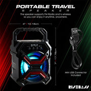 Portable Wireless Bluetooth Speaker with TWS Function - Rechargeable Bluetooth Speaker - LES flashing Lights Frugal Finds Galore