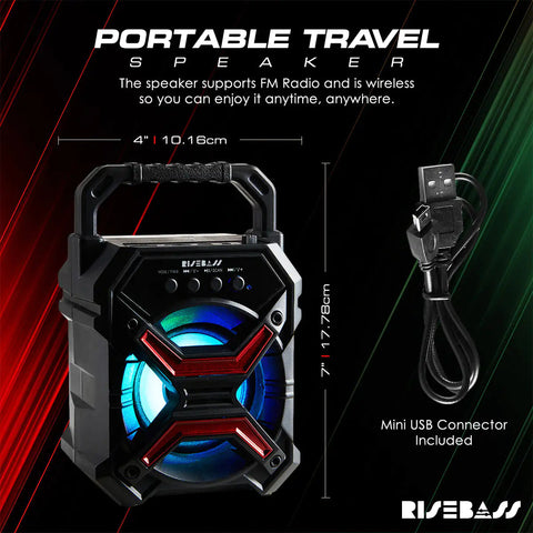 Portable Wireless Bluetooth Speaker with TWS Function - Rechargeable Bluetooth Speaker - LES flashing Lights Frugal Finds Galore