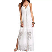 Summer Women's Lace V-Neck Spliced Dress (Beach Dress) Frugal Finds Galore
